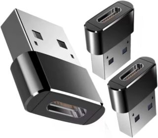 Adaptateur USB C vers USB A, Lot 3, Charge Rapide, Aluminium