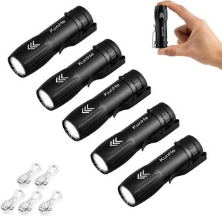 KunHe Mini Torche Rechargeable, Lot de 5, USB-C, 300 lm, avec Clip