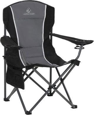LET'S CAMP Chaise de Camping Pliable avec Porte-gobelets, Sacs de Rangement, Sac de Transport en Acier jusqu'à 160 kg, pour Le Camping, Les Voyages