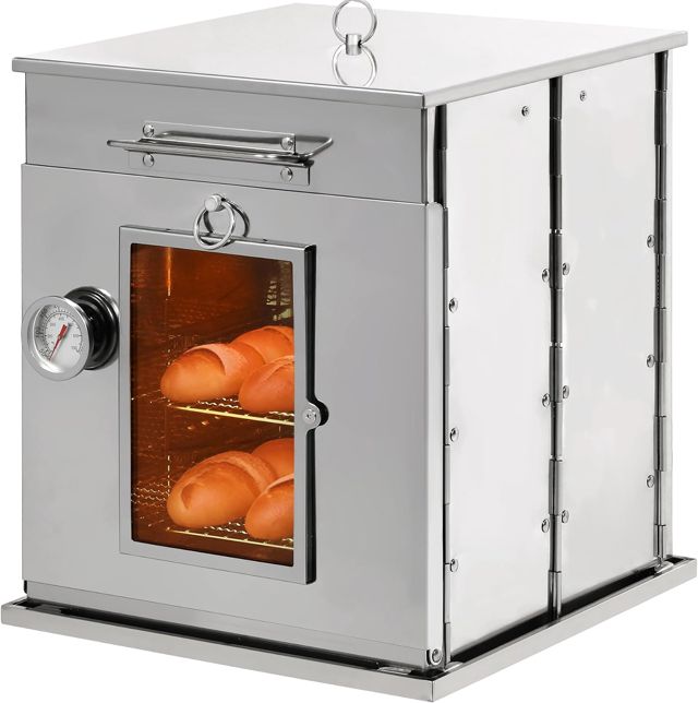 REDCAMP Four de camping pliable avec barbecue à 3 niveaux, en acier inoxydable, portable, réchaud de camping compact pour la randonnée, les voyages, la cuisine en plein air, les pique-niques, les
