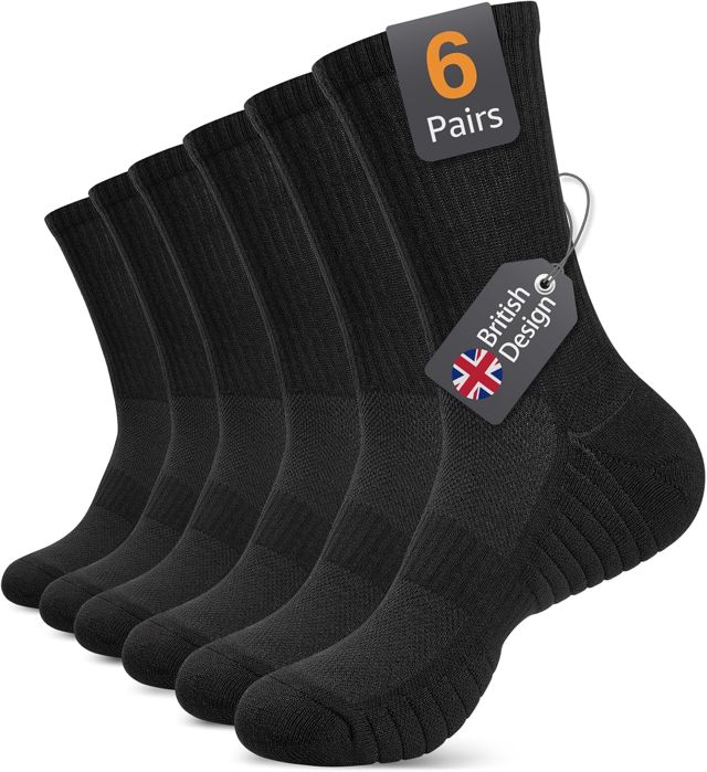 Alaplus Chaussettes Homme Femme 43-46 39-42 35-38 47-50, Lot de 6 Chaussettes Chaudes Coton Hiver, Chaussettes de Sport Antidérapantes Respirant Unisexe