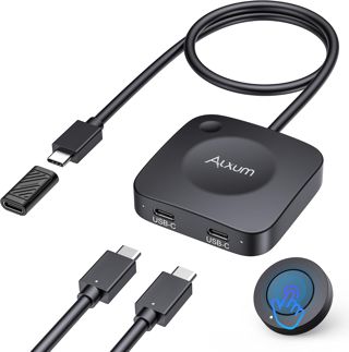 Alxum Commutateur USB C 20 Gbps pour 2 PC, avec PD 3.1 140W jusqu'à 8K@30Hz