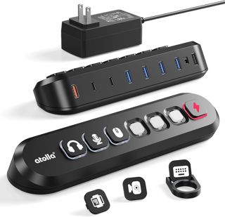 atolla Hub USB alimenté par 7 ports, 4 ports USB-A 3.0 + 2 USB-C 3.0 + 1