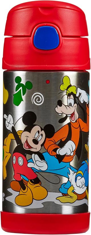 Thermos kids FUNTAINER STRAW BOTTLE DISNEY Bouteille isotherme pour enfant en acier inoxydable avec paille 0,35 l Bouteille isotherme pour enfant avec paille 12 h au froid Passe au lave-vaisselle Sans