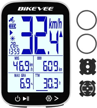 Compteur Velo GPS sans Fil, Écran FSTN 2,4", IPX7, Auto Start Stop