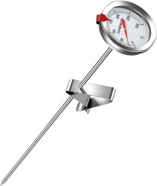 Thermomètre alimentaire en acier inoxydable avec clip, sonde de 15 cm de long, jauge de température d'huile de friteuse pour cuisine, plage de mesure 0-300 °C 2 C, affichage grand cadran