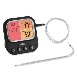 ADE Thermomètre de cuisine avec 2 sondes temperature | lecture instantané | avec écran LCD | thermometre alimentaire pour patisserie, four, barbecue, viande | jusqu'à 250 °C