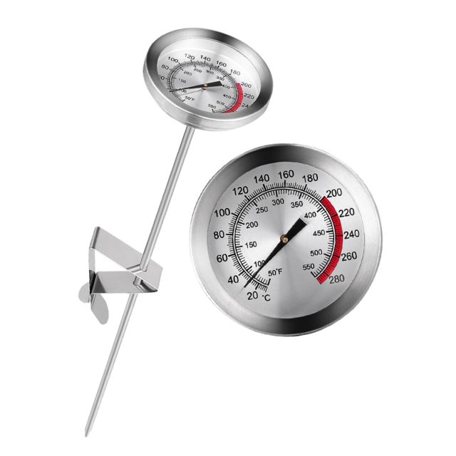 TOYANDONA Thermomètre de Cuisine Acier Inoxydable pour Barbecue et Friture de Température Précise pour Viande Huile et Grillades Usage Domestique et Extérieur