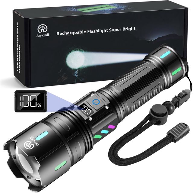 Jayxinli Lampe Torche LED Ultra Puissante 1000000 Lumens Rechargeable