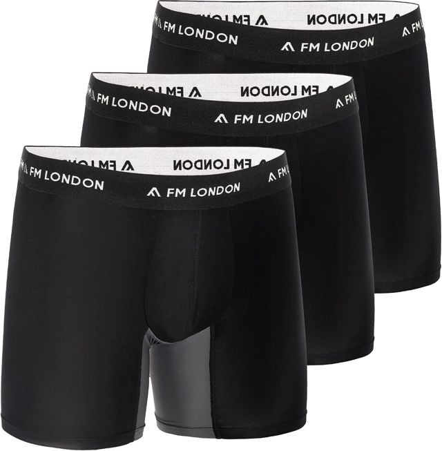 FM London FM London (Lot de 3) Boxers Hommes en Fibre de Bambou avec Bandes Anti-frottement Bikini Homme (Lot de 3)