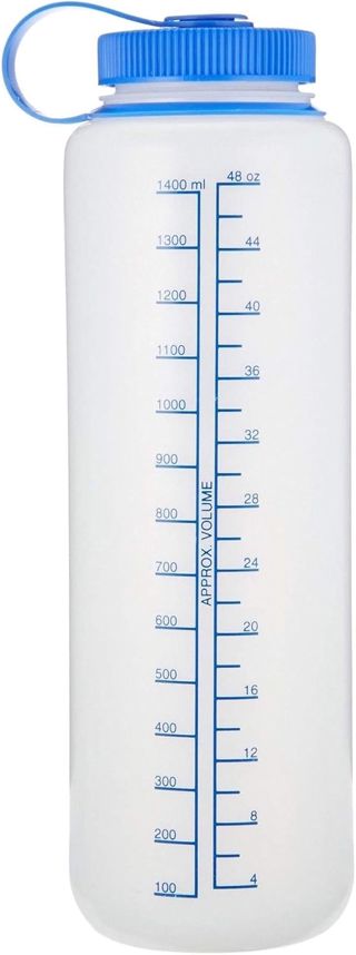 Nalgene 48 Ounces Grey Silo Everyday Wide Mouth Hydration Bottle with Blue Cap by Nalgene