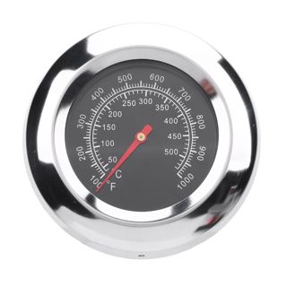 Walfront Thermomètre de Barbecue en Acier Inoxydable, Jauge de Température de Gril, Grand Cadran de 76 Mm, Filetage M10, écrou à Oreilles de 100 à 1000 °F pour Fumoir, Four, Barbecue, Cuisine en