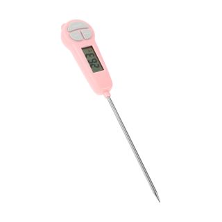 VICASKY Thermomètre Numérique Cuisine Sonde, Écran Digital Facile à Utiliser, en Abs et Acier Inoxydable, pour Cuisson et Friture, Couleur Rose
