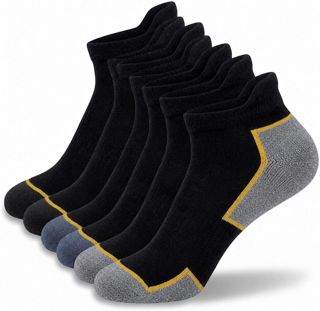 Soquettes hommes travail coton 6 paires chaussettes de travail sneaker de sécurité double renfort sur la pointe et le talon