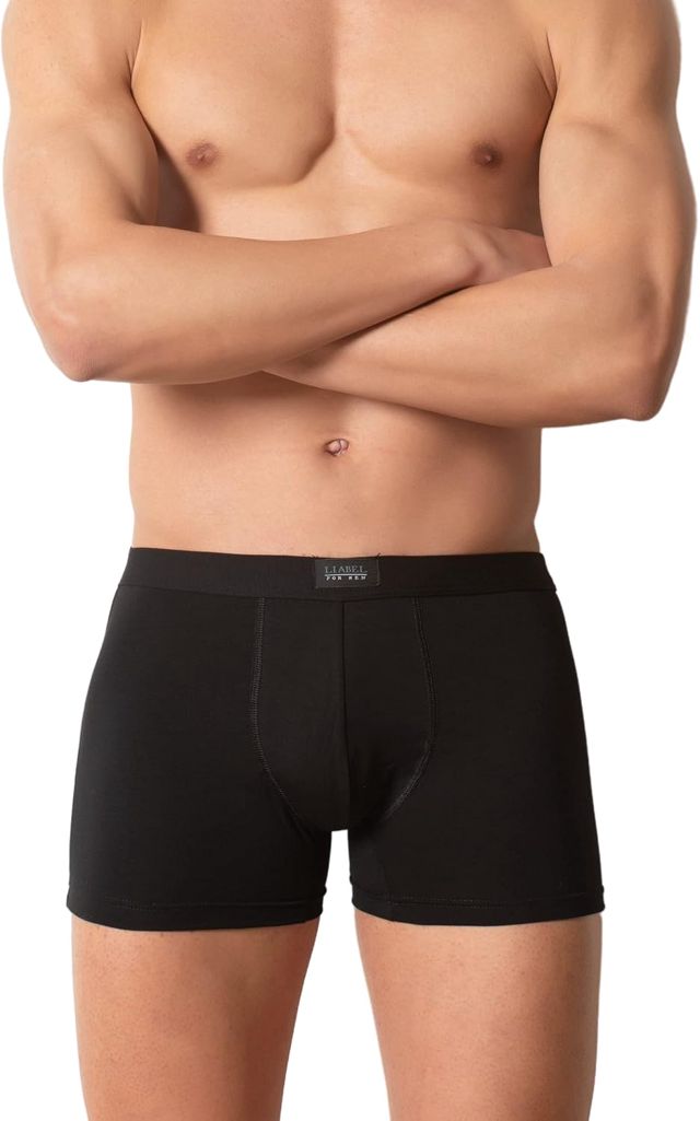 Liabel Lot de 6 boxers en coton élastique pour homme, en coton, respirant, blanc, noir et coloré pour homme, sexy, Underwear pour homme, sans stress