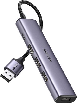 UGREEN Hub USB 3.0 à 4 Ports en Aluminium Ultra Fin - Adaptateur multiport USB C alimenté - Compatible avec MacBook, iMac, Surface, Ordinateur Portable, PC, Souris, Clavier, clé USB, etc