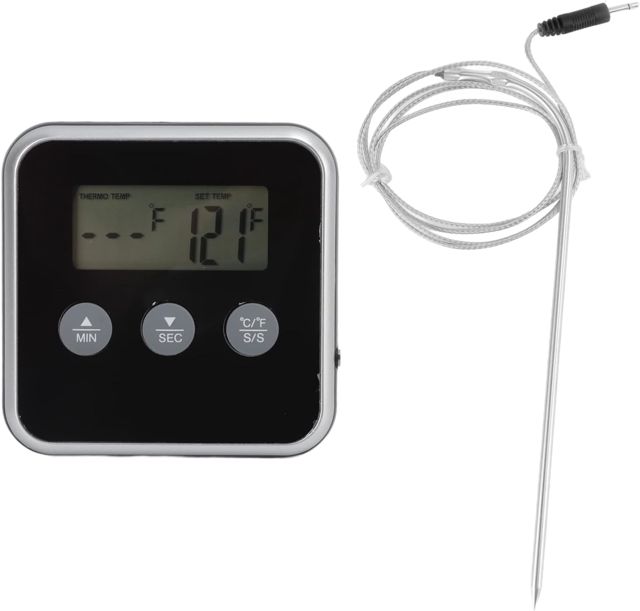 Thermomètre Numérique à Viande, Affichage LCD Rétroéclairé, Sonde Longue, 2 Unités, Thermomètre Numérique à Viande, Minuterie Pour Barbecue De Cuisine