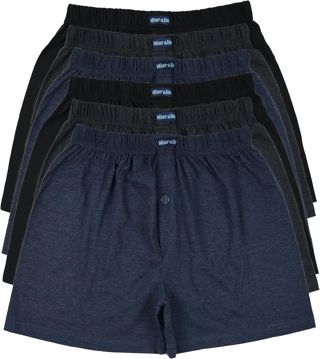 MioRalini 6 Boxers Doux et Robustes, Coloris Assortis, boutonnés avec ou sans liseré, Doux pour la Peau grâce au Coton Doux