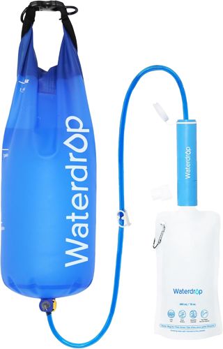 Waterdrop Paille Filtrante pour Camping avec Poche à Eau par Gravité