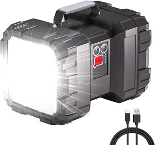 LETOUR Lampe Torche,Lampe Torche LED Ultra Puissante 7 Modes 10000 mAh Lampe de Poche LED Ultra Puissante Rechargeable Torche pour Camping Randonnée Urgences