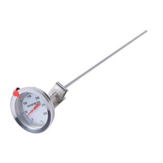 Alomejor Thermomètre à Sonde de Cuisson en Acier Inoxydable pour une Mesure Précise de la Température dans la Friture des Aliments pour la Cuisine Domestique, Argent 12 Pouces