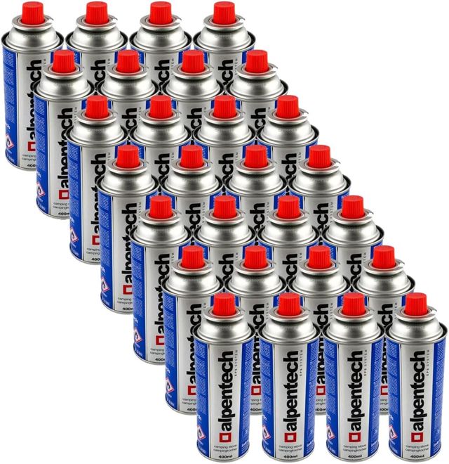 ALPENTECH - Pack de 28 cartouche gaz 250g butane Bouteille de gaz UN2037 pour réchauds et désherbeurs thermiques