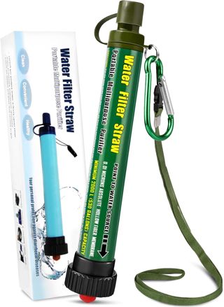 DeFe Filtre Eau Personnel 2000L Système de Filtration d'eau Élimine 99,9% des Bactéries Filtre à 0,01 Microns Paille Eau Potable pour Randonnée Voyage Backpacking Camping Survie…