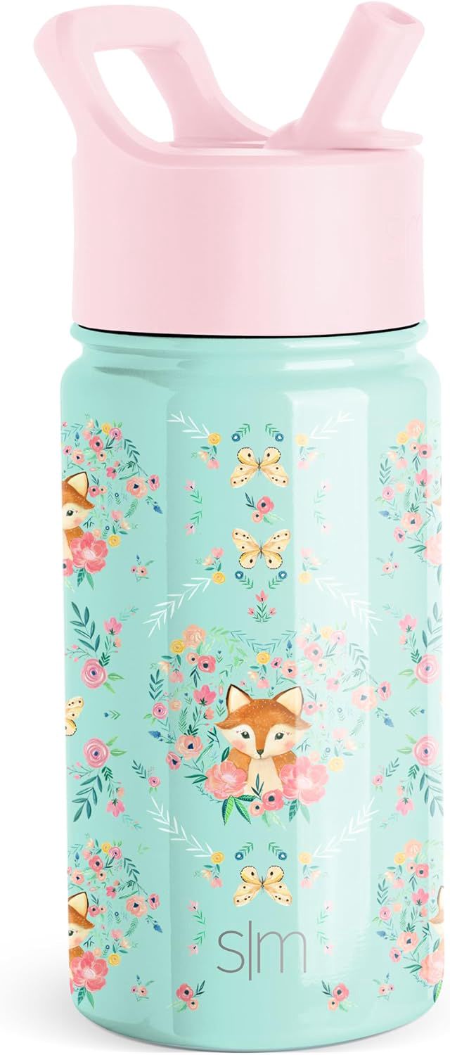 Simple Modern Bouteille d'Eau pour Enfants avec Paille | Gobelet Thermique en Acier Inoxydable Isolé Réutilisable pour Garçons et Filles | Summit Collection | 415ml | Under the Sea