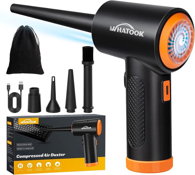 WHATOOK Souffleur Air Comprimé, Dépoussiéreur Électrique, Air Comprimé,