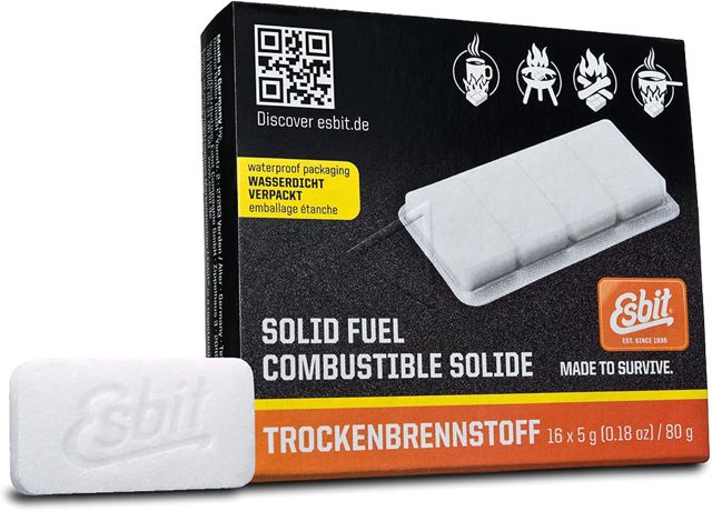Esbit Tablettes de combustible sec 5 g pour la cuisson ou comme allume-barbecue.
