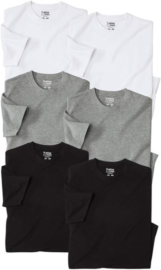 ATLAS FOR MEN - Lot de 6 Tee-Shirt Homme ManchesCourtes - Disponible en Grandes Tailles du M au 5XL