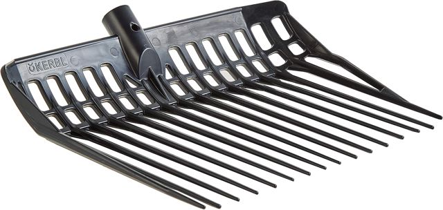 KERBL EcoFork Fourche à Copeaux avec Manche pour Élevage/Agriculture Urbaine Noir