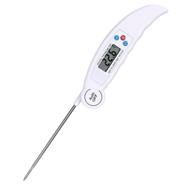 BESPORTBLE Thermomètre Alimentaire Pliable Large Plage de Température Sonde en Acier Inoxydable Design Compact et Solide pour Barbecue, Camping Cuisine