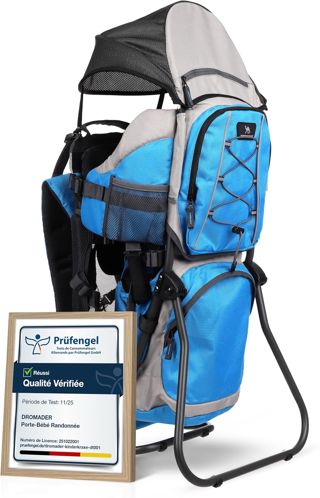 DROMADER Porte-Bébé Randonnée | Sac à Dos Dorsal Réglable avec Pare-Soleil