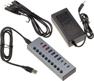 KALEA-INFORMATIQUE Hub USB3 Aluminium 10 Ports avec Quick Charge