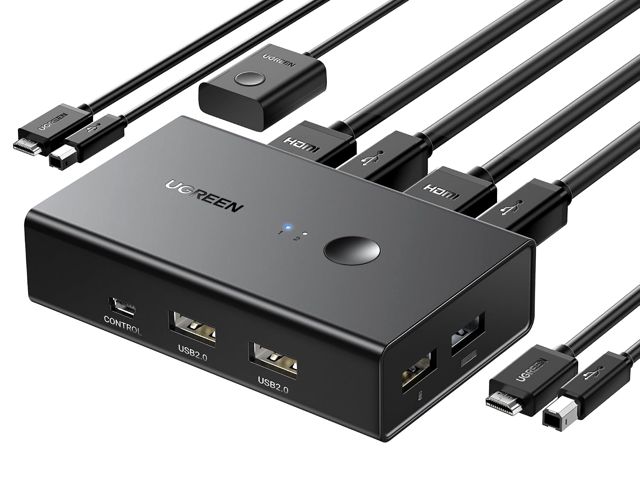 UGREEN KVM HDMI Switch 4K 60Hz 2 Entrées 1 Sortie Commutateur KVM