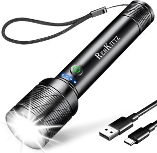 REHKITTZ Lampe Torche LED Rechargeable, 2200 Lumens, Ultra Puissante