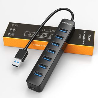 Hub usb 3.0 Multiple, Hub USB 7 Puertos Multiplicador, Conector Multi Adaptador Para Macbook, Mac Pro/Mini, iMac, Surface Pro, XPS, Flash Drives, PC Portátil, HDD Móvil, etc.