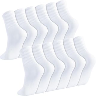 6 Paires Chaussette Sport Blanche pour Homme et Femme 38-43