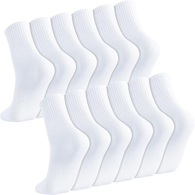 6 Paires Chaussette Sport Blanche pour Homme et Femme 38-43