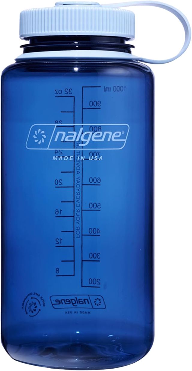 Nalgene Bouteille d'eau anti-fuite en Tritan sans BPA – Large ouverture – 946 ml – Fabriquée aux États-Unis pour une utilisation en extérieur et une hydratation quotidienne (bleu layette)