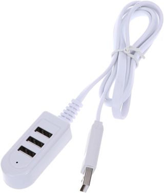 blanc Hub USB 3 Ports 120x2x2cm 3A Câble D’Extension