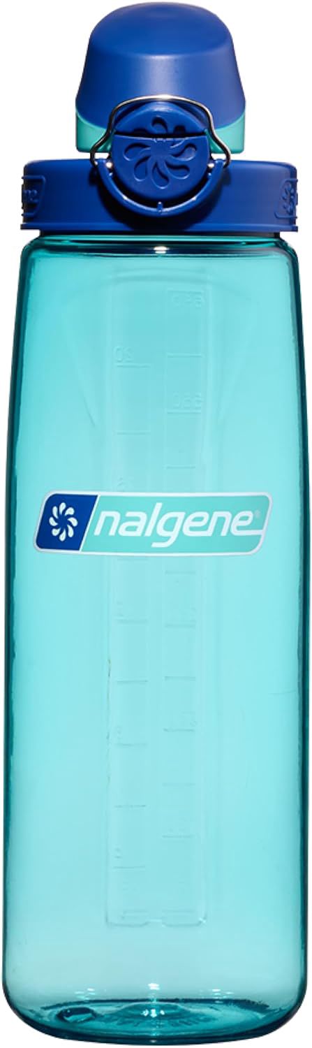 Nalgène Gourde OTF étanche 650 ML, Gourde réutilisable recyclée avec Ouverture Pratique d'une Seule Main, Transparente