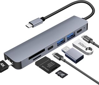 Hub USB C HDMI 4K PD 100W Charge,3*USB-A/C Multi Data Ports,Lecteur de Cartes SD/TF 7 en 1 Dock USB-C,Adaptateur Multiport Compatible pour MacBook Pro/Air,iMac,iPhone 16 15 Plus Pro Max,Samsung Galaxy