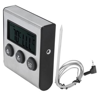 Thermomètre à Viande, Moniteur Précis de la Température des Aliments avec Minuterie D'alarme, pour la Cuisine à Domicile, les écoles et les Expériences Industrielles