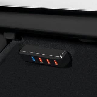 Boîte à Gants Hub USB pour Tesla Model Y 2021-2024 et Model 3 2021-2023, 4-en-1 Multi-Port Station d'accueil Accessoires pour dashcam Flash Drive Chargeur Transfert de données Jeux Musique