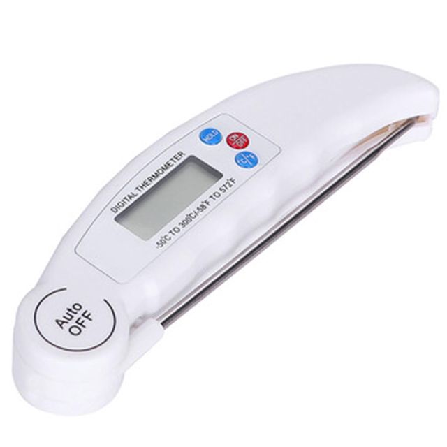 Amosfun Thermomètre à Viande Pliable Précis 50℃ à 300℃ en Acier Inoxydable Numérique Sonde Repliable pour Cuisson Barbecue la Cuisine Ménagère Cuisson en Extérieur