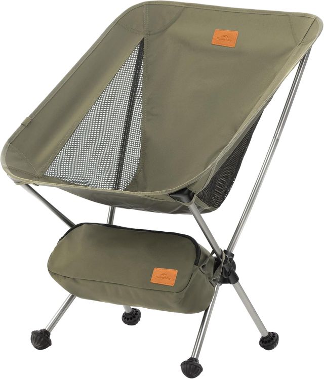 Naturehike Chaise de Camping Pliante, Pportable Confortable Chaise de Plage Pliable Légère avec Sac de Transport, Capacité de Charge de 120 kg pour l'extérieur, Plage, Pêche, Camping (Jaune S)