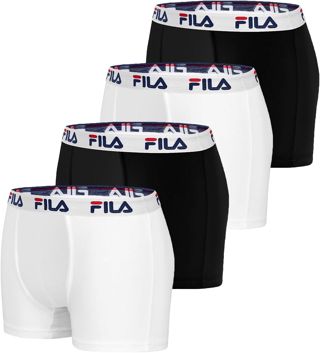 Fila Boxer Homme Coton, Calecon Homme, Peaux-sensibles, Ultra-Doux (Lot de 4)