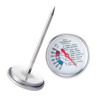 UKCOCO Thermomètre à Viande en Acier Inoxydable Argenté Surface Lisse et Sûre pour Cuisson Précise du Bœuf Cuisine